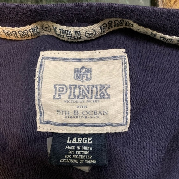 PINK navy jersey Chargers top, size L - Picture 2 of 5